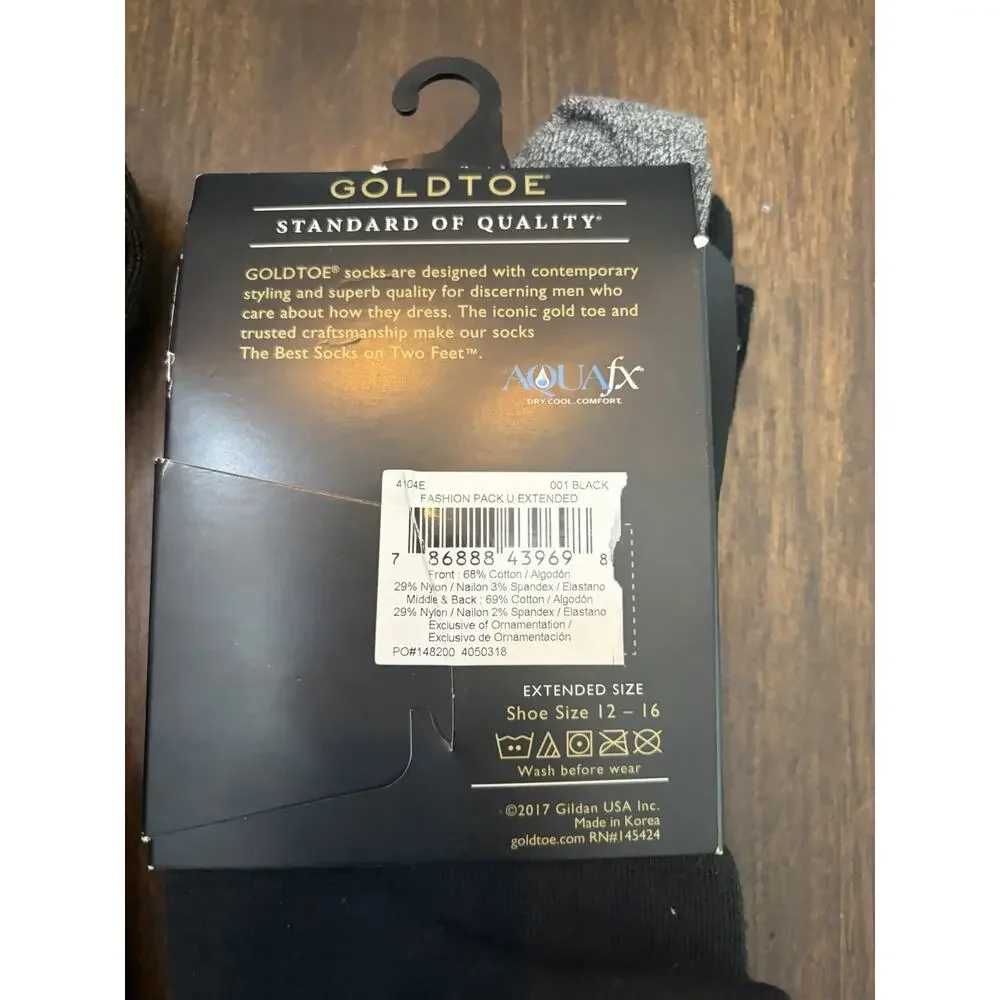 X-14 New 9 pairs of men's fashion GoldToe dress socks Size 10-13 & 12-16